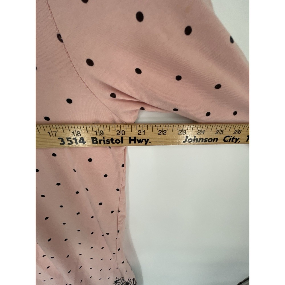 Soma Sleep Shirt Nightgown Large Pink Black Stretch Soft V Neck 3/4 Sleeves - Picture 5 of 10